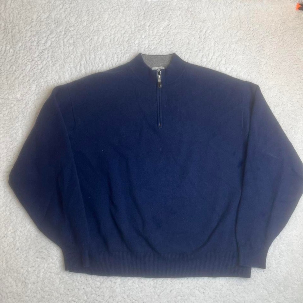 Peter Millar Navy Blue Zip Up Sweater